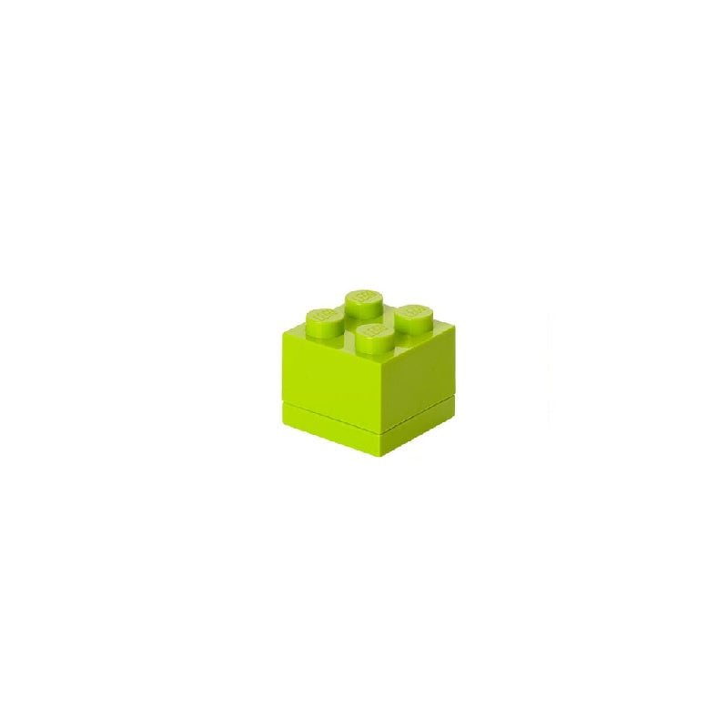 Pudełko na klocki LEGO limonkowe w kształcie klocka do przechowywania i organizacji