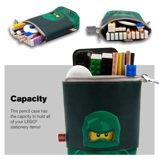 Piórnik LEGO Ninjago Lloyd w zielonym kolorze z motywem postaci, pojemny na przybory szkolne