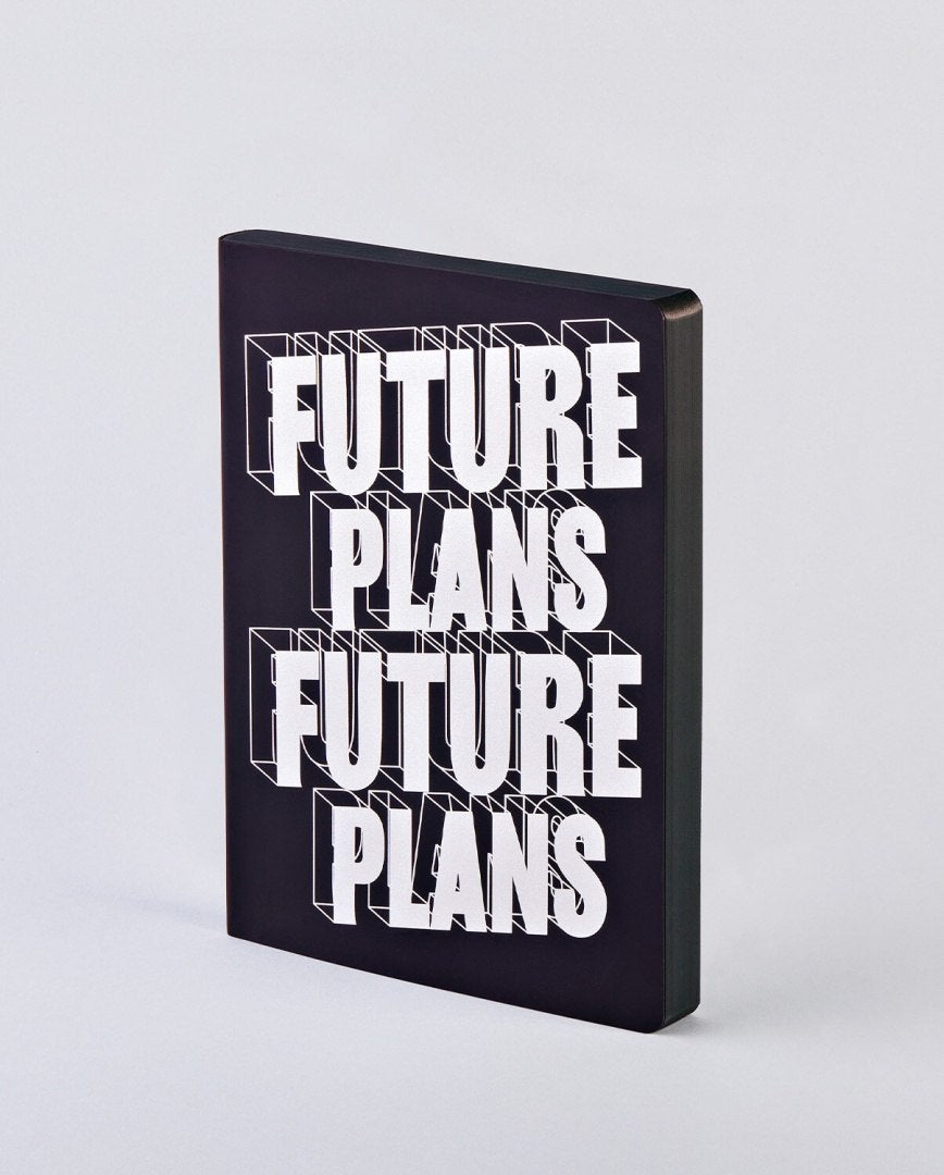 Notatnik Future Plans z czarną okładką i białym napisem Future Plans od BV JACOB COMPANY
