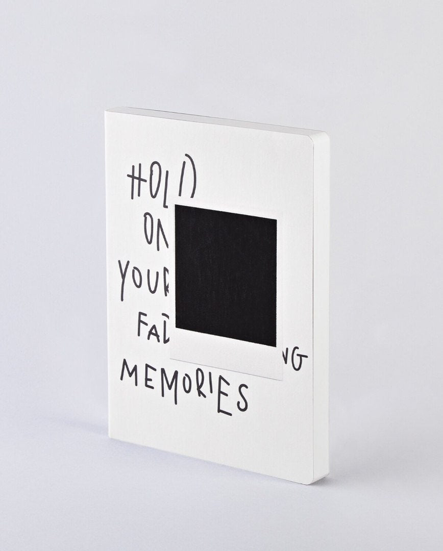 Notatnik graphic thermo BV JACOB COMPANY biały z czarnym kwadratem i napisem Memories