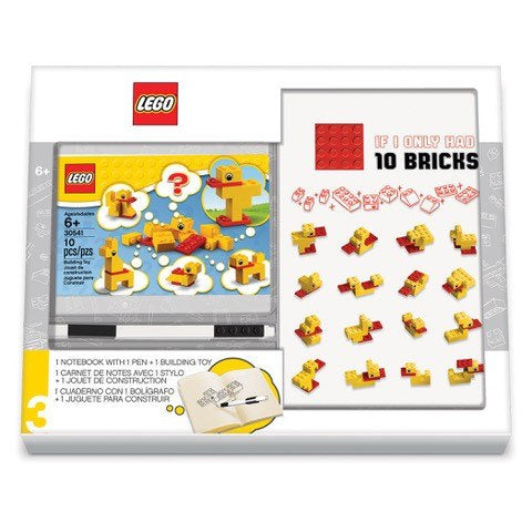 notatnik LEGO Kaczuszka z długopisem i klockami do złożenia kaczuszki od BV JACOB COMPANY