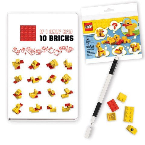 Notatnik LEGO Kaczuszka z kolorowymi elementami LEGO w zestawie do kreatywnego budowania