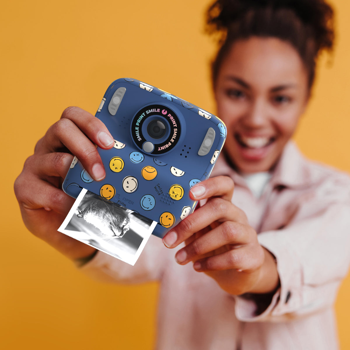 PixiSmiley MOB digital camera with printing function – blue
