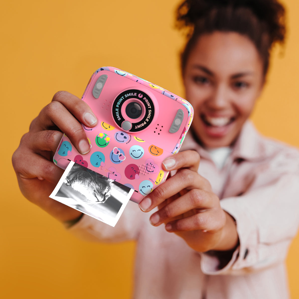 PixiSmiley MOB digital camera with printing function – pink