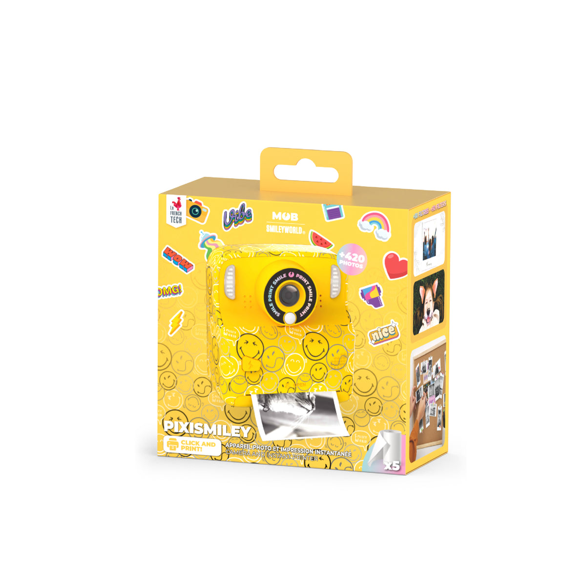 PixiSmiley MOB digital camera with printing function – yellow