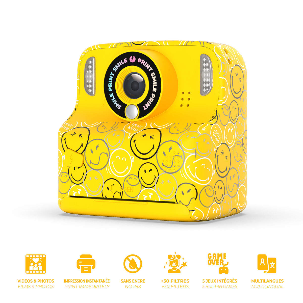 PixiSmiley MOB digital camera with printing function – yellow