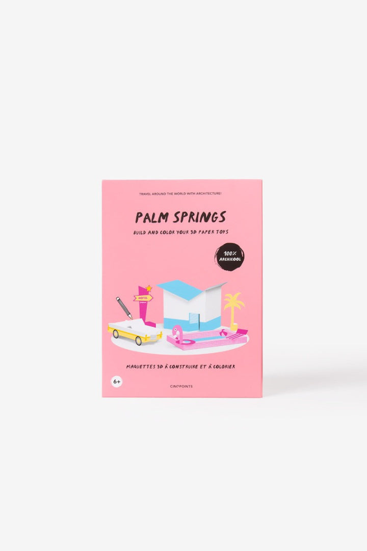 Papierowy model do składania Palm Springs zestaw do tworzenia i kolorowania 3D od Yamann