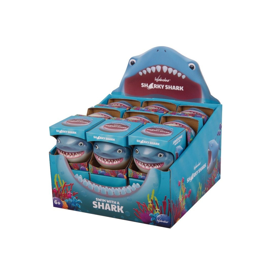 Opakowanie z piłeczkami Waboba Sharky Shark w kształcie rekina do zabawy w wodzie