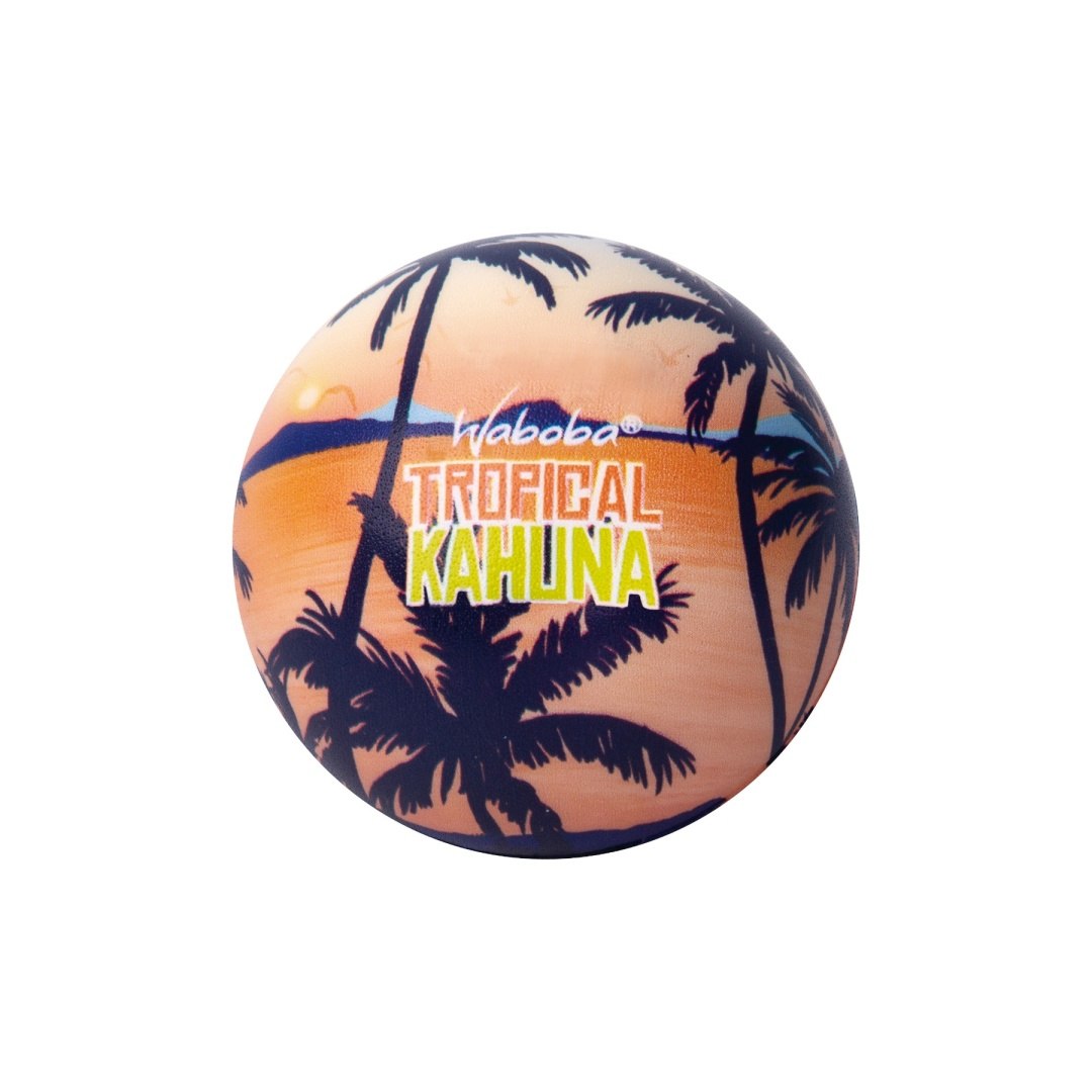 Kolorowa piłka na wodę Waboba Tropical Kahuna z motywem palm i zachodu słońca