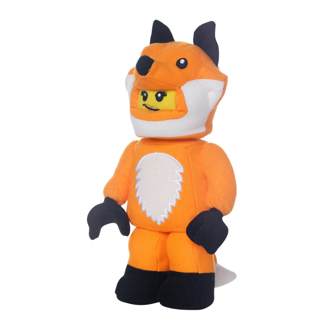 Pluszak LEGO lis w kształcie lalki LEGO z pomarańczowym kostiumem lisa od LEGO