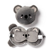 Pluszowa poduszka podróżna koala szara z maską do spania od Puckator