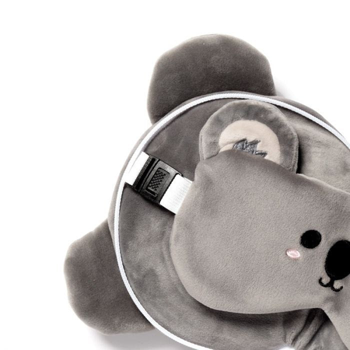 Pluszowa poduszka podróżna koala marki Puckator w szarym kolorze z miękkiego materiału