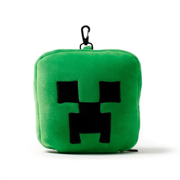 Pluszowa poduszka podróżna Minecraft zielona z wzorem Creepera od Puckator idealna na podróże