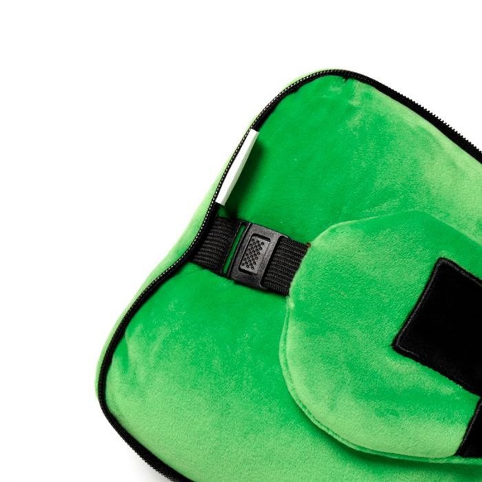 Zielona pluszowa poduszka podróżna Minecraft z paskiem regulacyjnym od Puckator