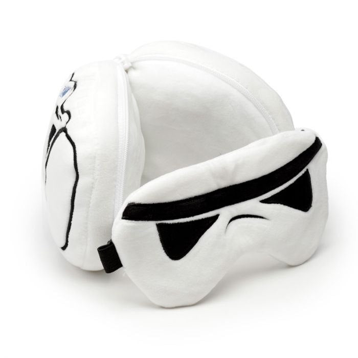 Poduszka podróżna Star Wars biały kształt maski szturmowca z miękkiego materiału Puckator