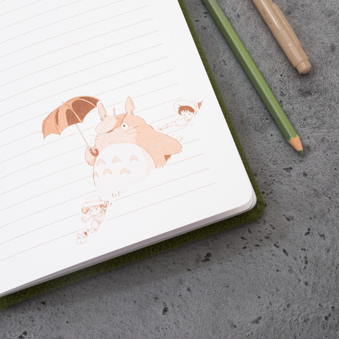 Linijki w notesie z rysunkiem postaci Totoro z parasolką pluszowy notatnik Totoro