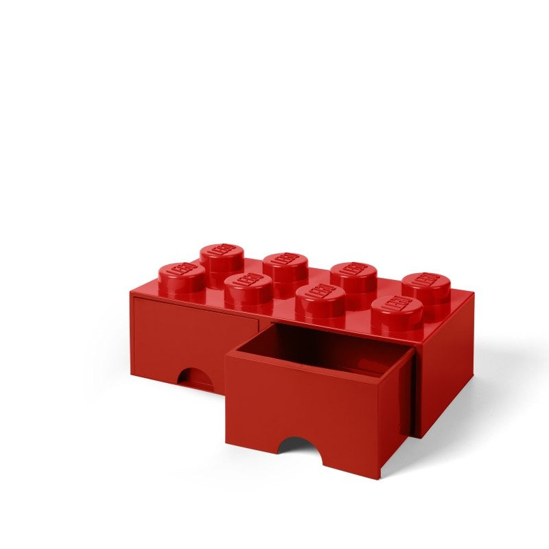 Szuflada LEGO Brick 8 czerwona w kształcie klocka do przechowywania z pojedynczą wysuwaną częścią