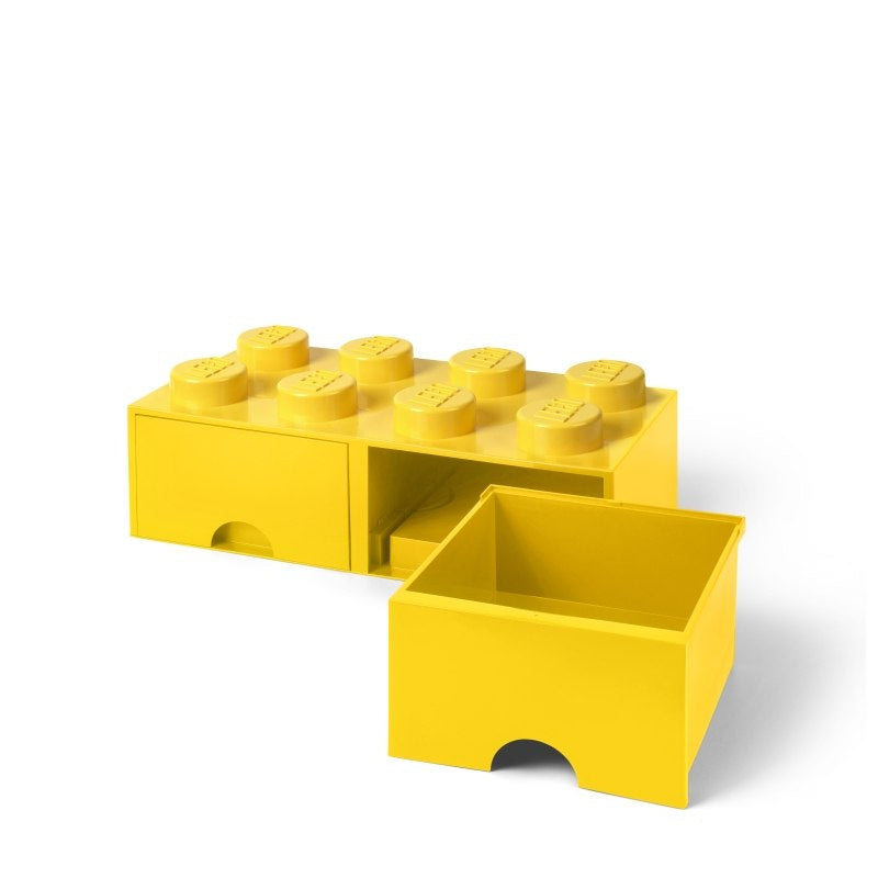 Żółta szuflada LEGO Brick 8 do przechowywania klocków z zdejmowanym pojemnikiem