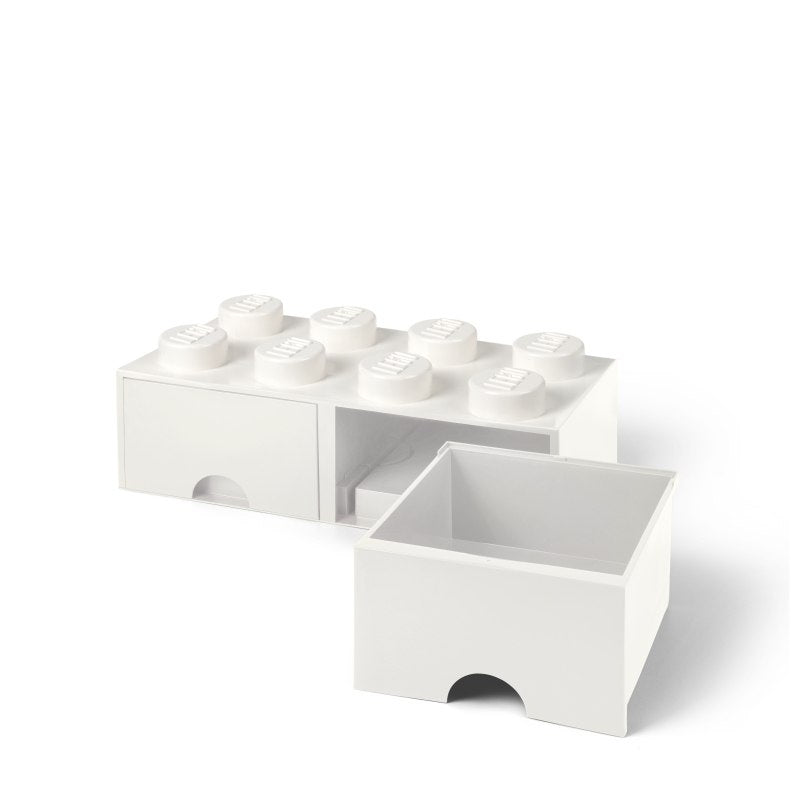 Szuflada klocek LEGO Brick 8 biały do przechowywania drobnych przedmiotów i zabawek