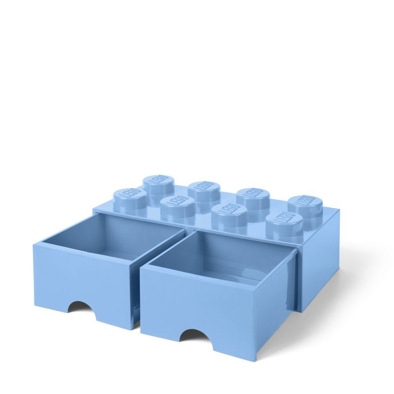 Niebieska szuflada LEGO na klocki z dwoma wyjmowanymi pojemnikami do przechowywania
