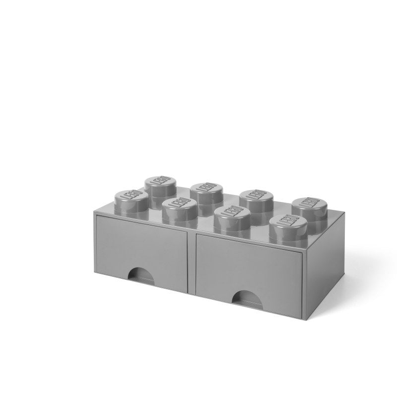 Szara szuflada LEGO dla dzieci w kształcie pojedynczej cegiełki do przechowywania zabawek