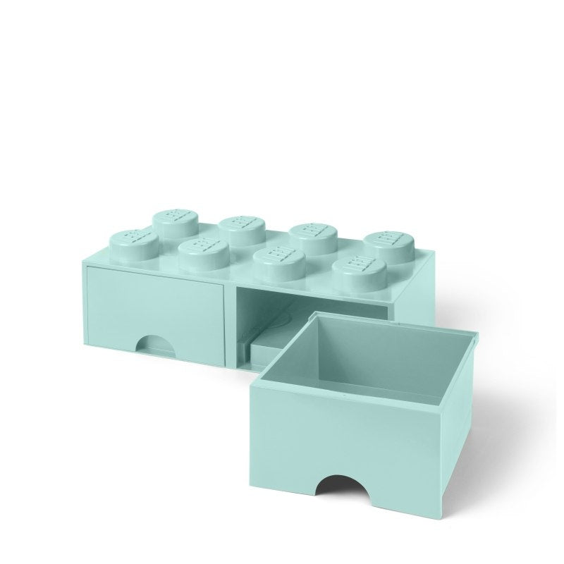 Szuflada LEGO Brick 8 morski w kolorze morskim, pudełko do przechowywania z wyjmowaną szufladą