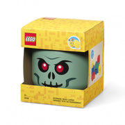 Pojemnik LEGO duża głowa zombie zielony z czerwonymi oczami w żółtym opakowaniu LEGO