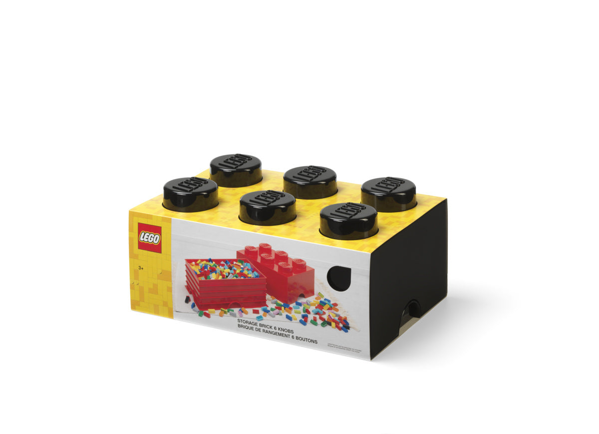 Pojemnik LEGO Brick 6 czarny w kształcie klocka LEGO do przechowywania zabawek