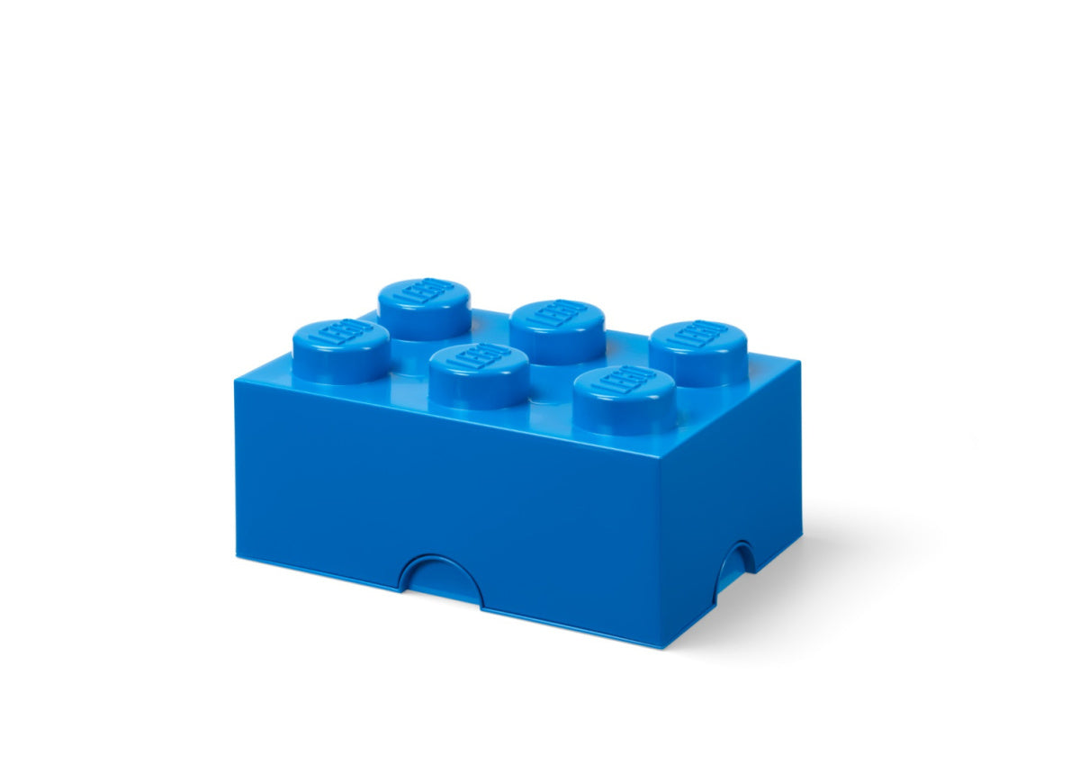 Niebieski pojemnik LEGO na zabawki w kształcie klocka z 8 wypustkami do przechowywania