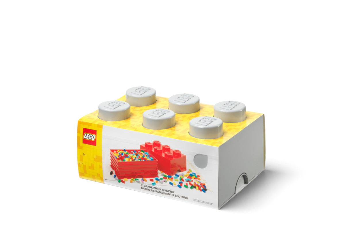 Pojemnik LEGO Brick 6 szary do przechowywania klocków i akcesoriów LEGO