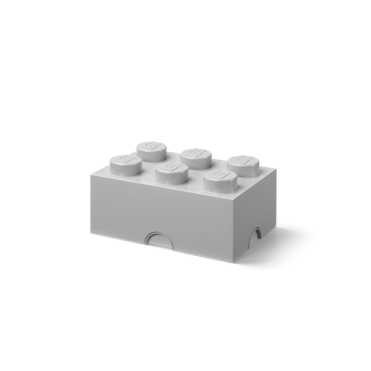Pojemnik LEGO Brick 6 szary w kształcie dużej klockowej cegiełki do przechowywania zabawek