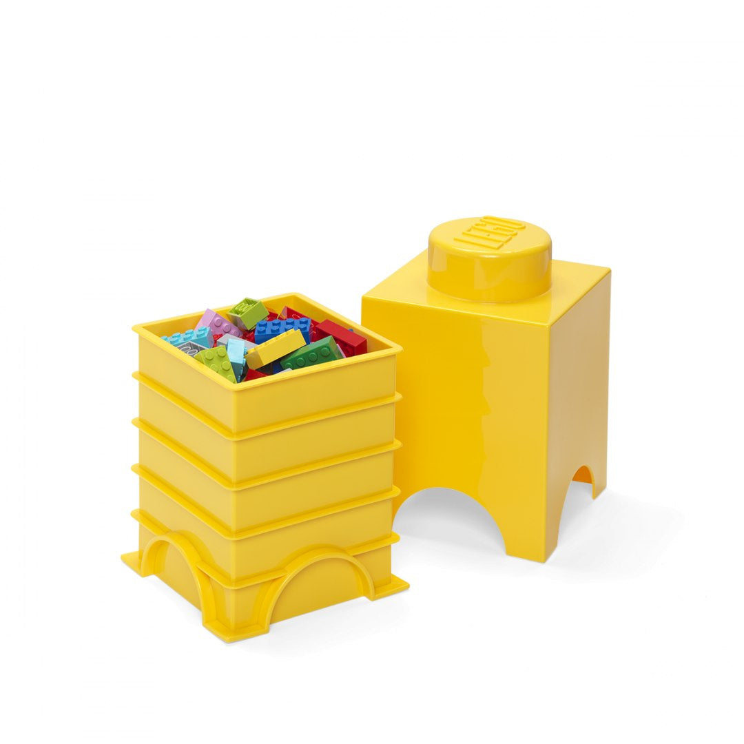 Pojemnik LEGO klocek żółty dużych rozmiarów do przechowywania klocków LEGO
