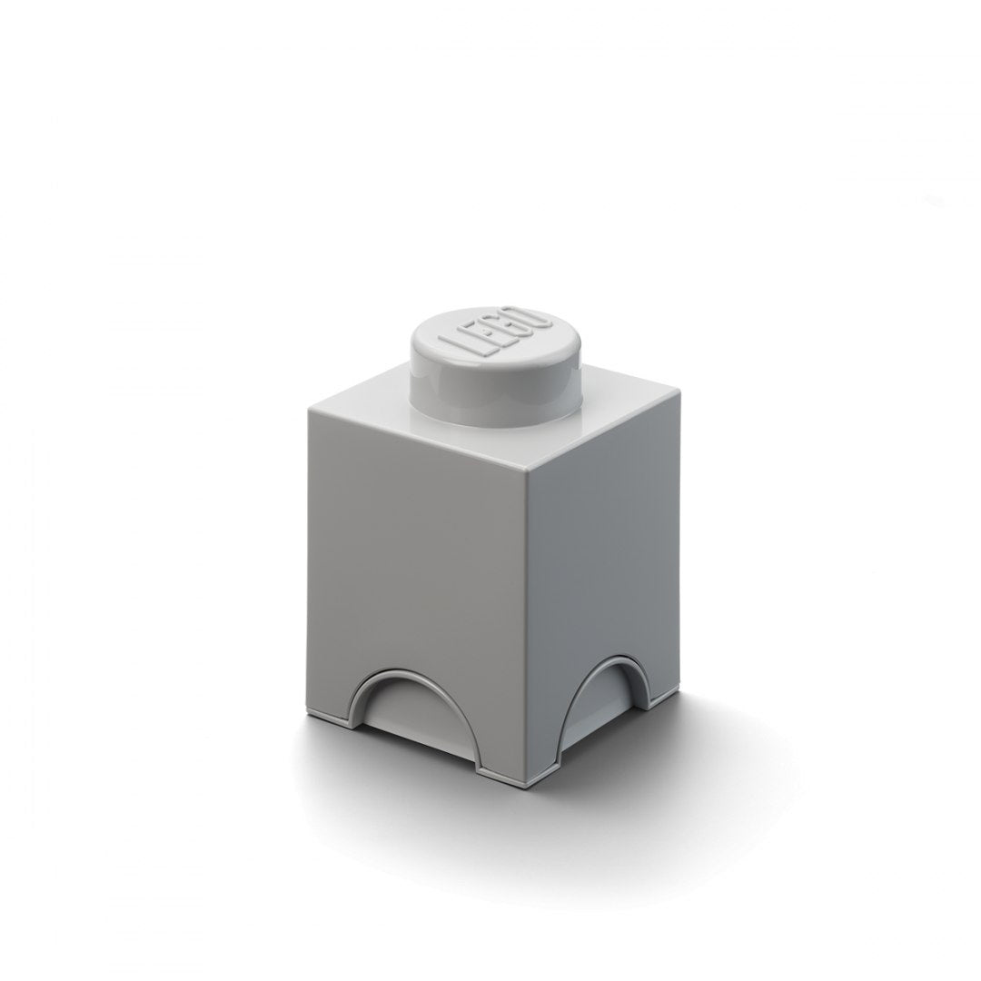 Pojemnik LEGO Brick szary w kształcie cegiełki do przechowywania drobnych przedmiotów