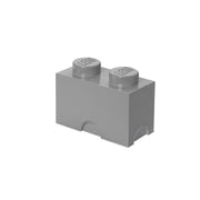 LEGO pojemnik LEGO Brick szary w kształcie dwustudowego klocka do przechowywania z logo LEGO na wypustkach