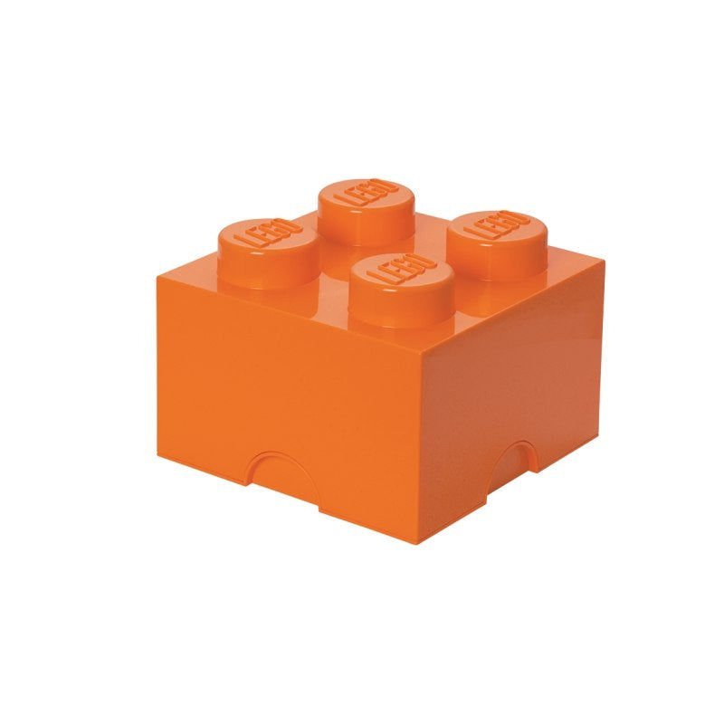 Pomarańczowy pojemnik LEGO brick 4 do przechowywania klocków i akcesoriów