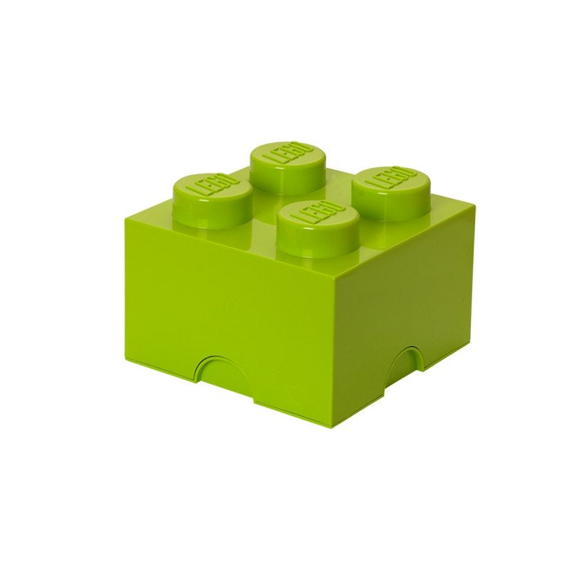 jasnozielony pojemnik LEGO w kształcie klocka z czterema wypustkami pojemnik LEGO jasny zielony