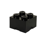 Czarny pojemnik LEGO na zabawki w kształcie klocka z czterema wypustkami z logo LEGO