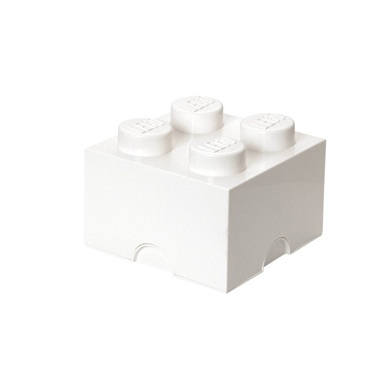 Pojemnik LEGO Brick 4 biały w kształcie klocka z czterema wypustkami do przechowywania