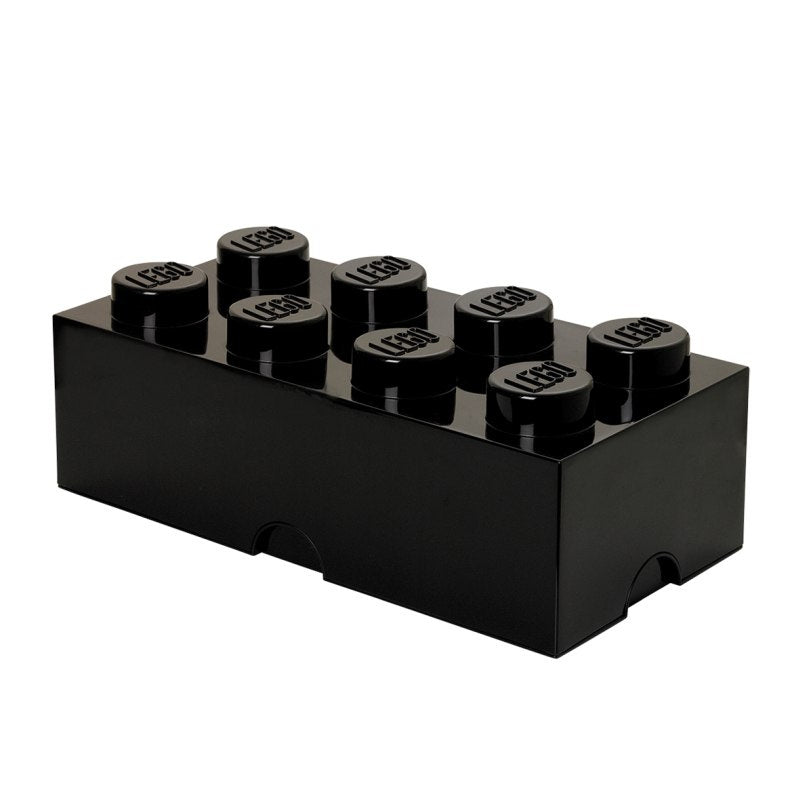 Pojemnik LEGO Brick 8 czarny w kształcie klocka z logo LEGO na wypustkach