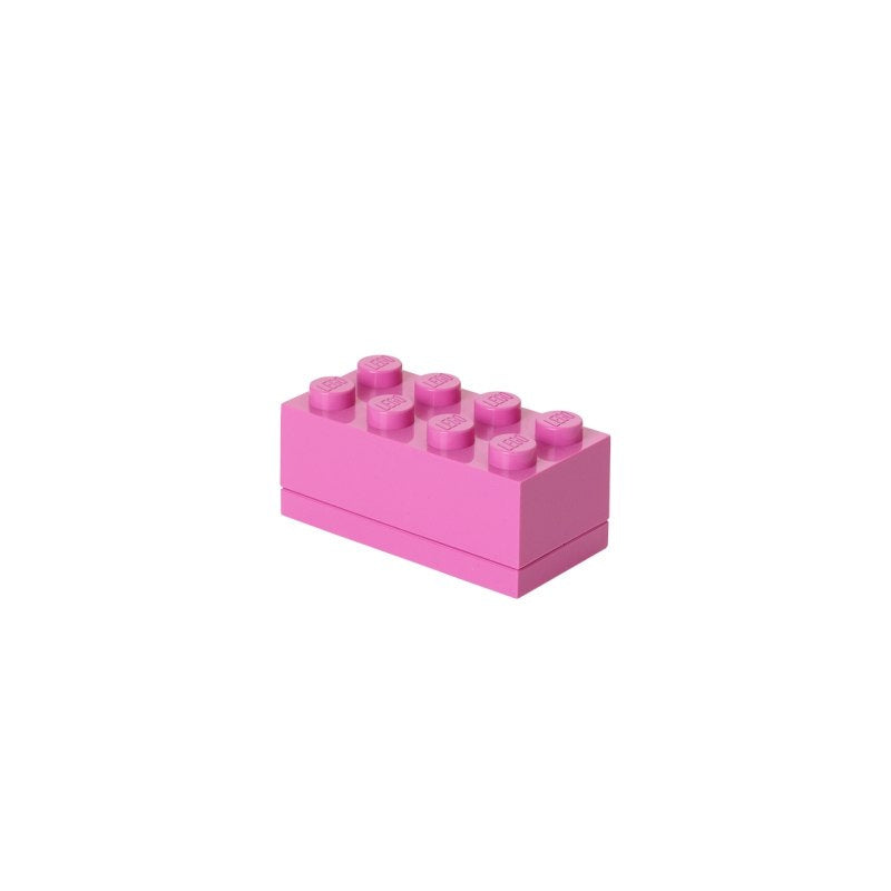 Minipudełko LEGO różowe w kształcie klocka do przechowywania drobnych elementów