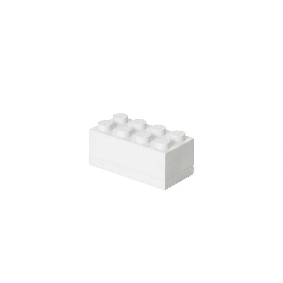 Białe minipudełko LEGO 8 białe w kształcie klasycznej kostki do układania