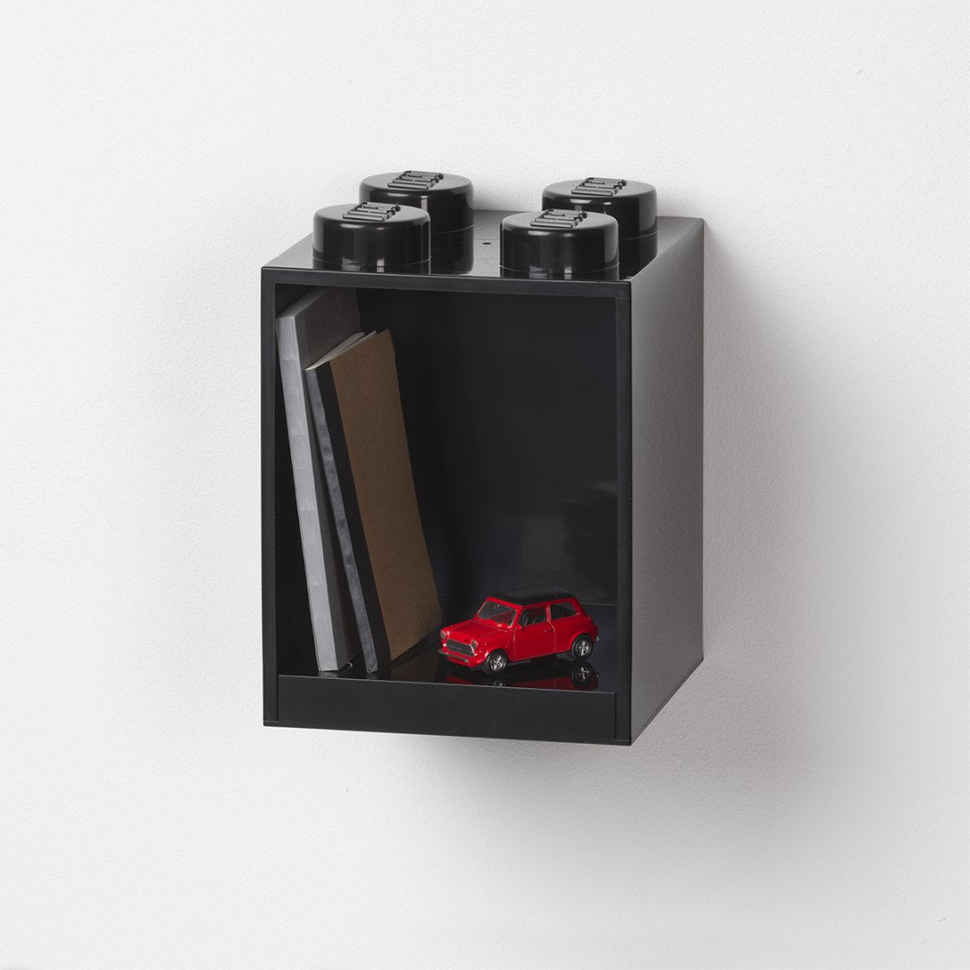 Czarna półka LEGO Brick 4 czarna w kształcie klocka na książki i dekoracje ścienne