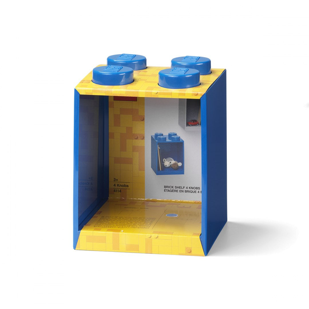 Niebieska półka LEGO Brick 4 niebieska przypominająca klocek LEGO do przechowywania drobiazgów