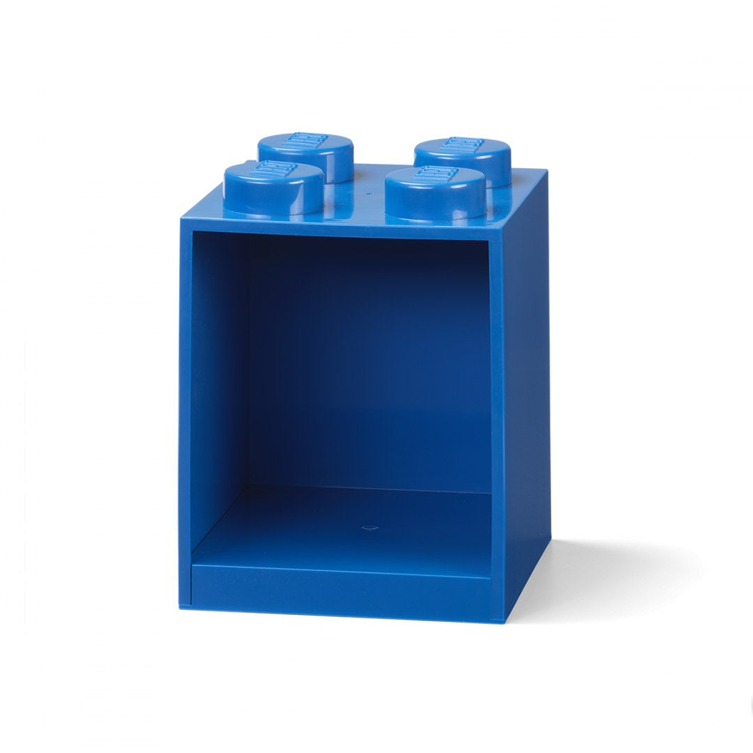 Niebieska półka LEGO Brick 4 w kształcie klocka z otwartą przestrzenią do przechowywania
