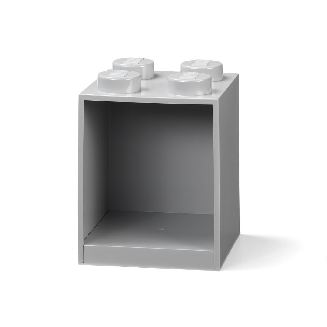 Nowoczesna półka LEGO szara w kształcie klocka do przechowywania zabawek i dekoracji