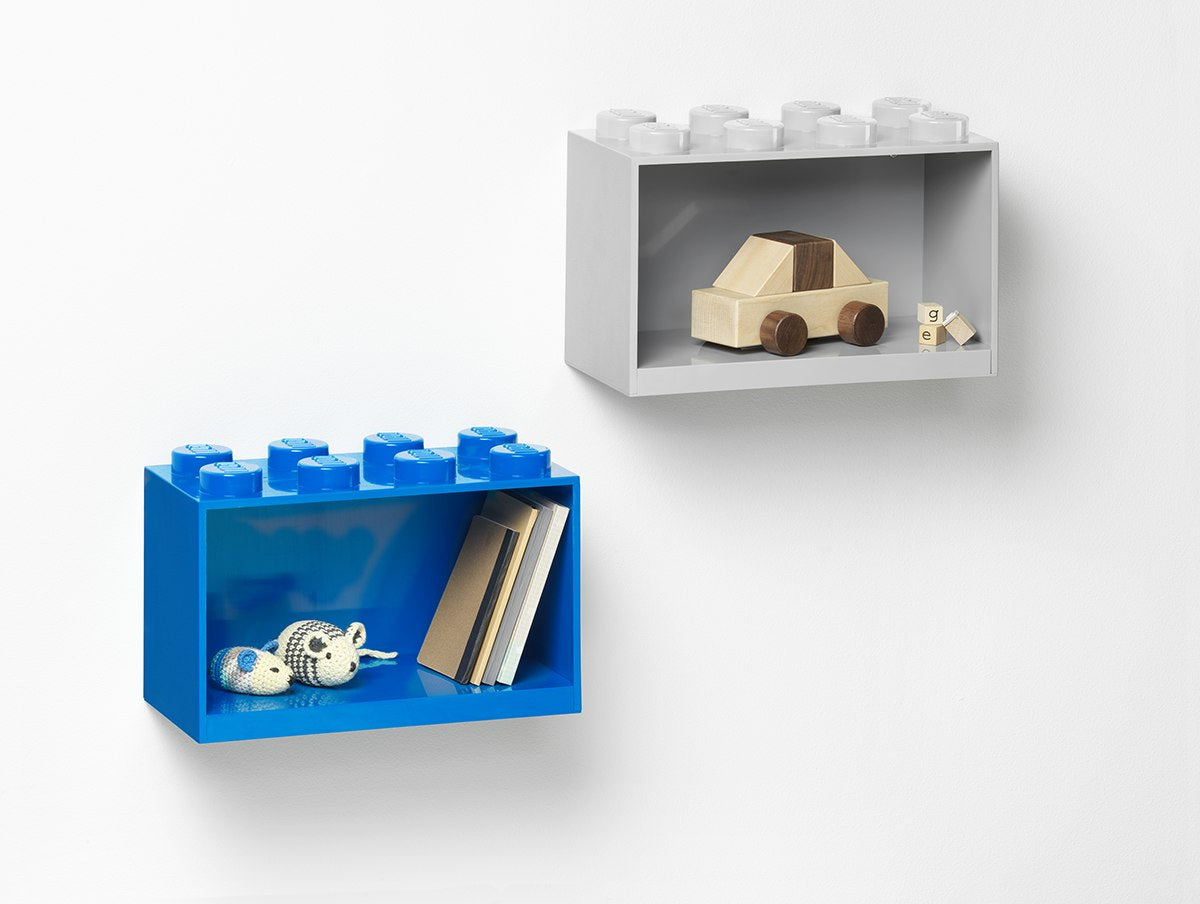 półka LEGO Brick 8 czarna w kształcie klocka z miejscem do przechowywania książek i zabawek