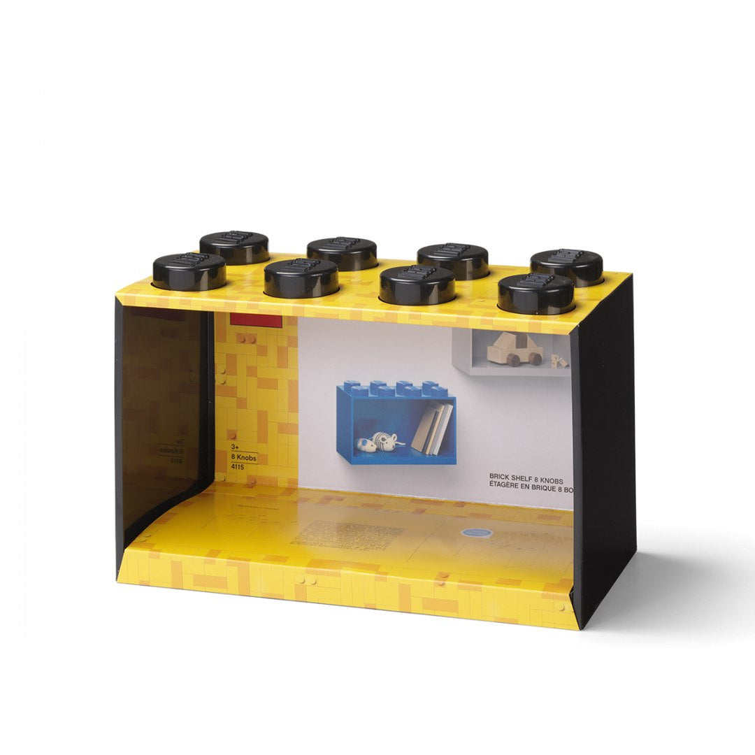 Półka LEGO Brick 8 czarna w kształcie klocka LEGO do przechowywania i dekoracji