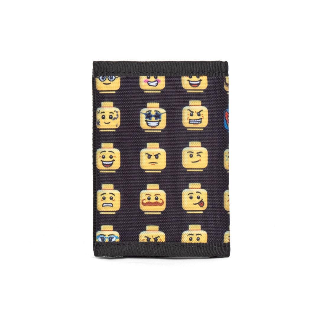 Czarny portfel LEGO Classic Minifigures z kolorowymi emotikonami głów ludzkich klocków LEGO