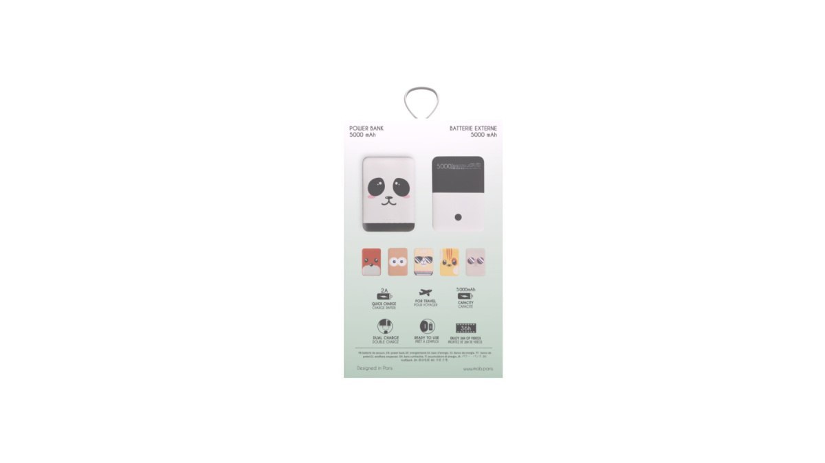 Powerbank panda 5000 mah Yamann z uroczym wzorem pandy i pojemnością 5000 mAh