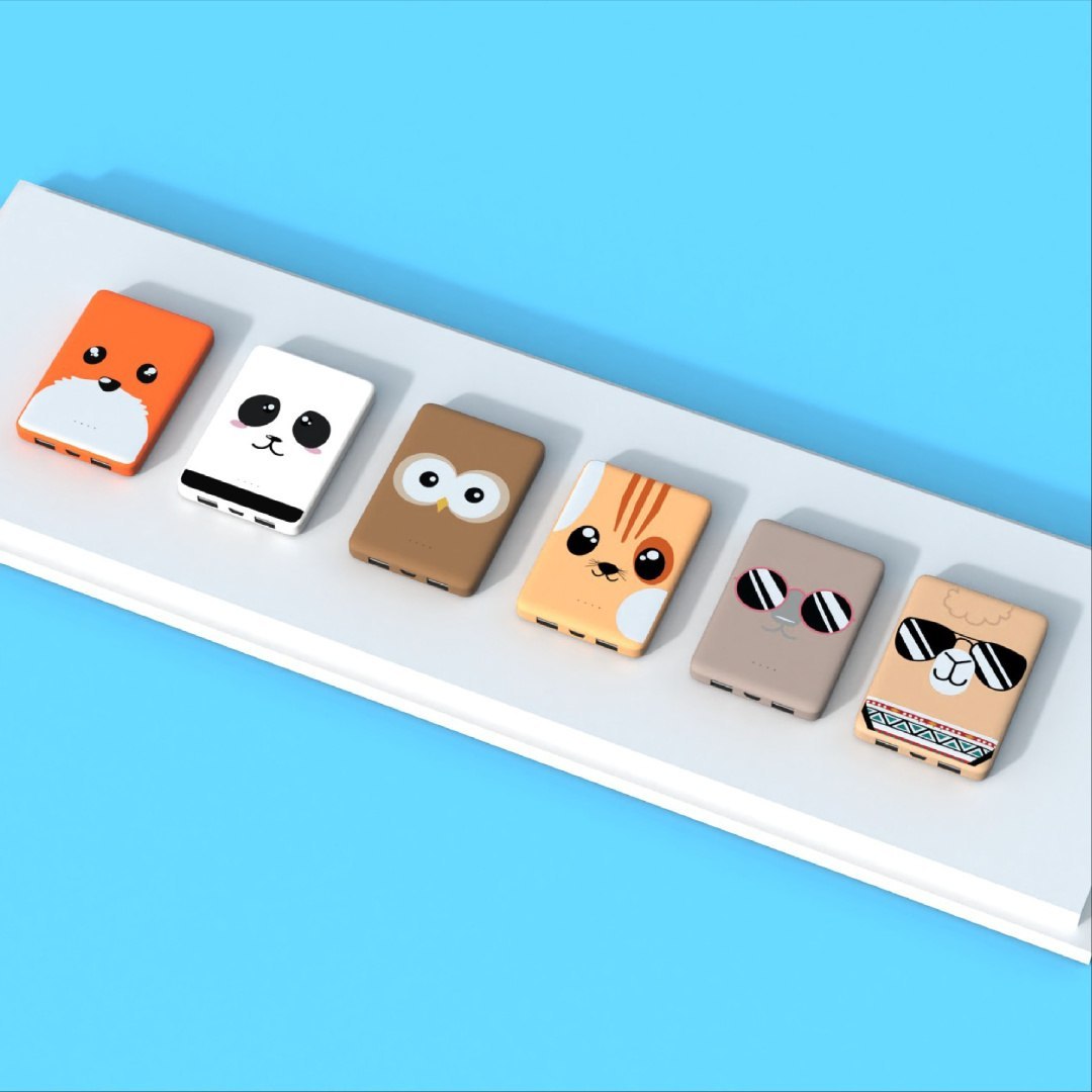 powerbank panda 5000 mah w kształcie zwierzątka w różnych kolorach od Yamann